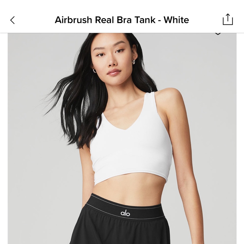 Alo Airbrush Real Bra Tank white size small